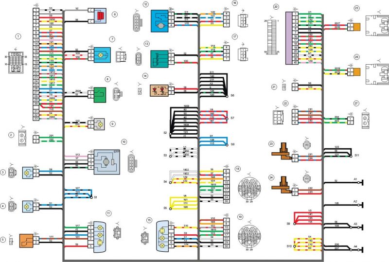 Электрическая схема лада гранта седан