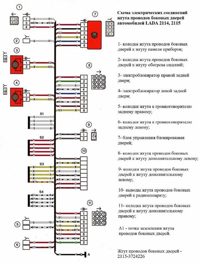 Распиновка цз ваз 2114