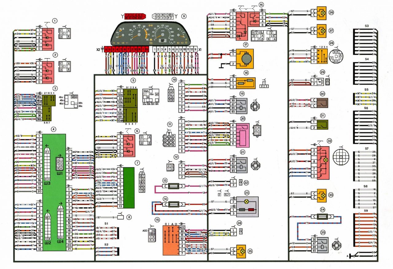 Распиновка бронепроводов ваз 2115