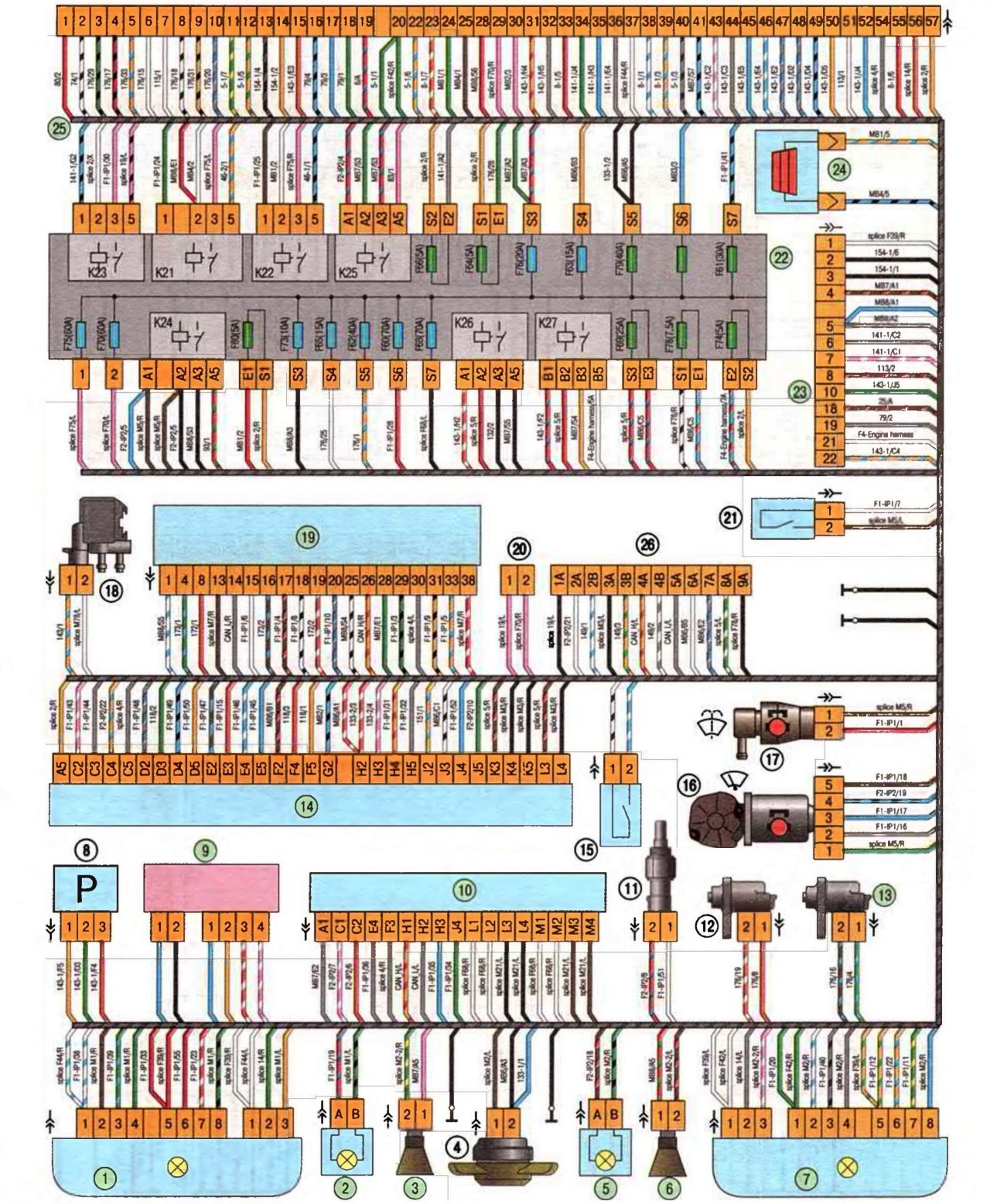 Лада Веста: Распиновка электрооборудования